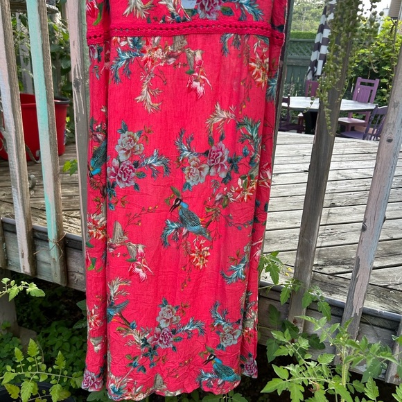 Johnny Was Pink Floral Midi Dress M - Picture 13 of 16